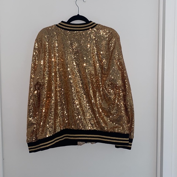 Torrid Gold Sequin Bomber Jacket - Picture 5 of 6